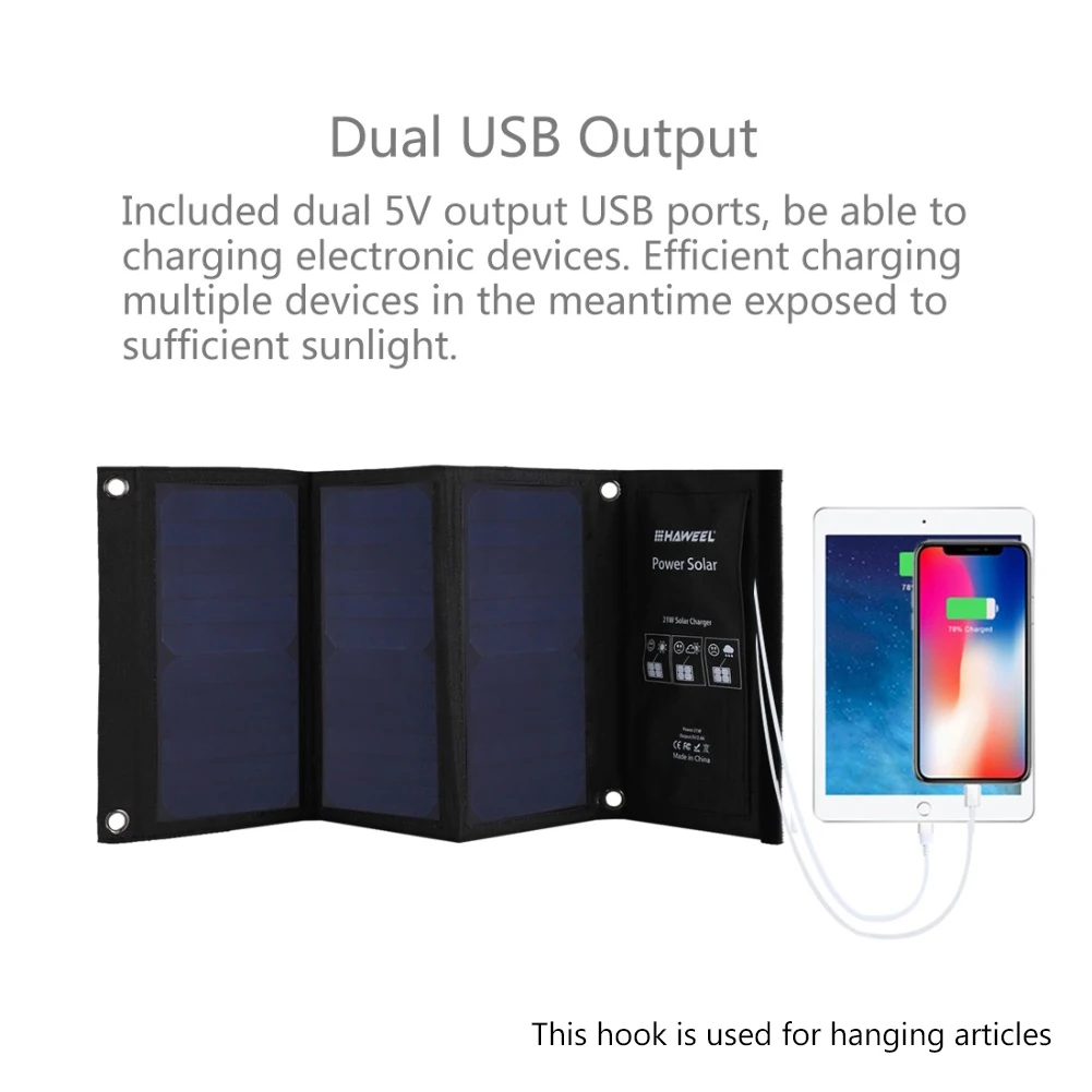 SunPower складное зарядное устройство на 14 Вт 21 28 5 в 2 1 А 4 с выходом USB портативные