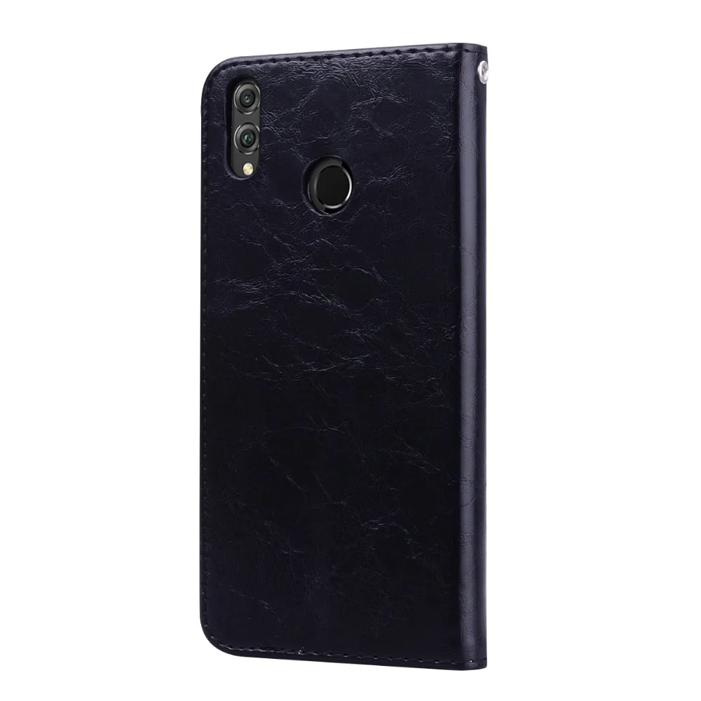 Флип-чехол из искусственной кожи с масляным воском для Huawei Honor 8X мягкий