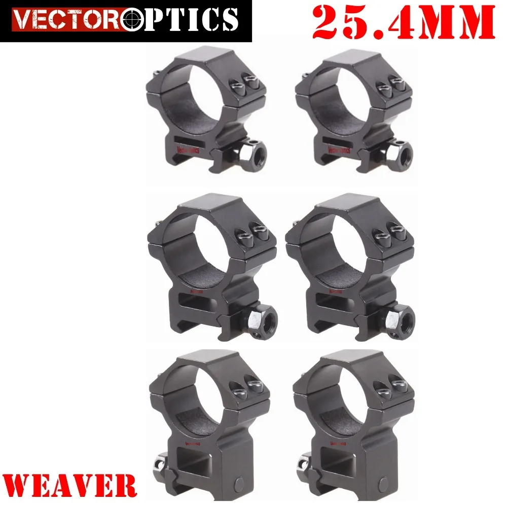 Vector Optics-Anillo de montaje para mira telescópica Picatinny de 25mm, 1 pulgada, bajo/Medio/alto, 4 pernos, apto para mira de Rifle
