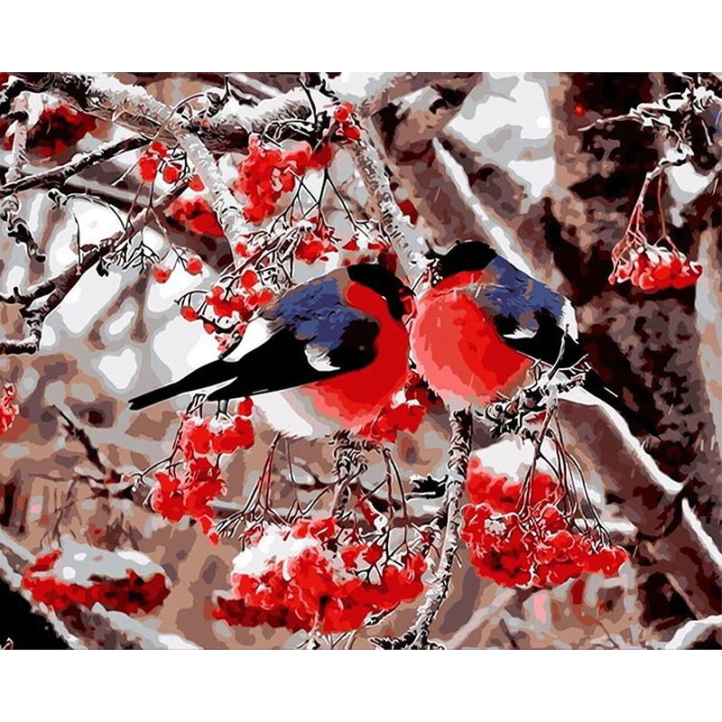Нет фоторамка птицы любовника Diy Краски ing по номерам абстрактные современные