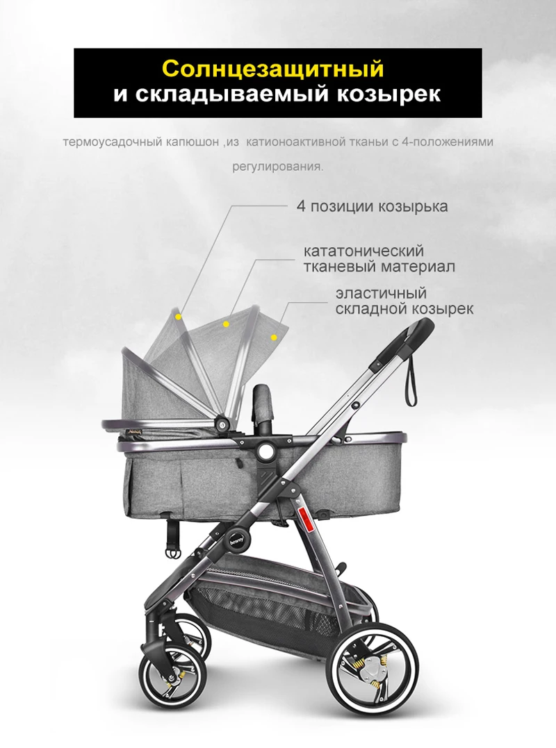 Besrey/Детская Коляска 2 в 1; Роскошная Складная коляска для новорожденных; коляска для малышей; коляска для младенцев с высоким пейзажем