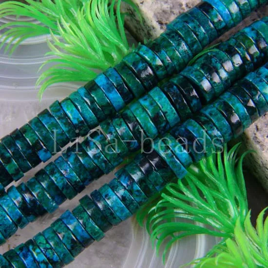 Бесплатная доставка модные ювелирные изделия вафли 2X8MM синий бразильский Азурит