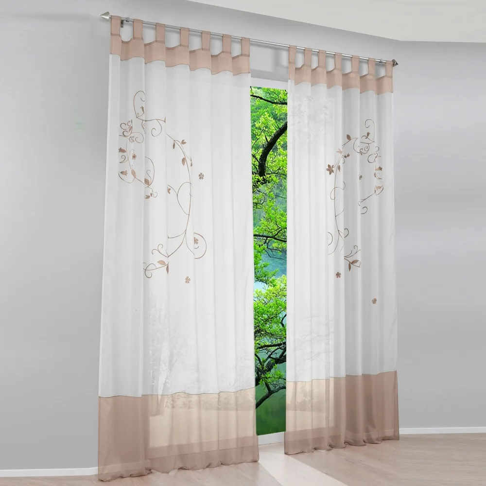 Pastoral Embroidered Sheer Window Curtain For Living Room General Pleat 145/175/225/245/260/270 CM 1PCS/lot | Дом и сад
