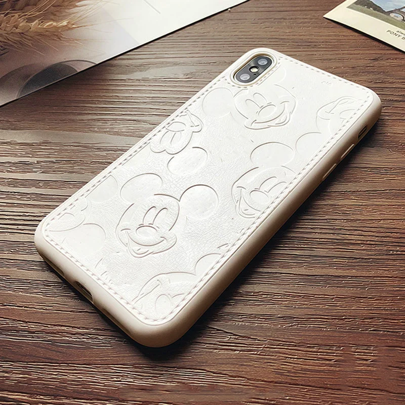 Роскошный чехол для телефона из искусственной кожи с Минни Маус для iPhone 6S 7 8 Plus 7plus 8plus Мягкий силиконовый чехол для iPhone 11 Pro MAX X XR 11Pro Coque