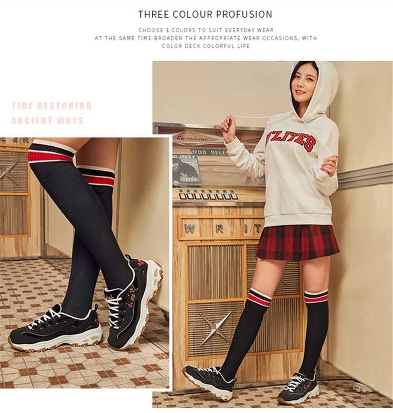 Skechers/Женская обувь для бега; коллекция года; D'LITES; удобная дышащая повседневная обувь; женская обувь на толстой подошве; 13084-BKW