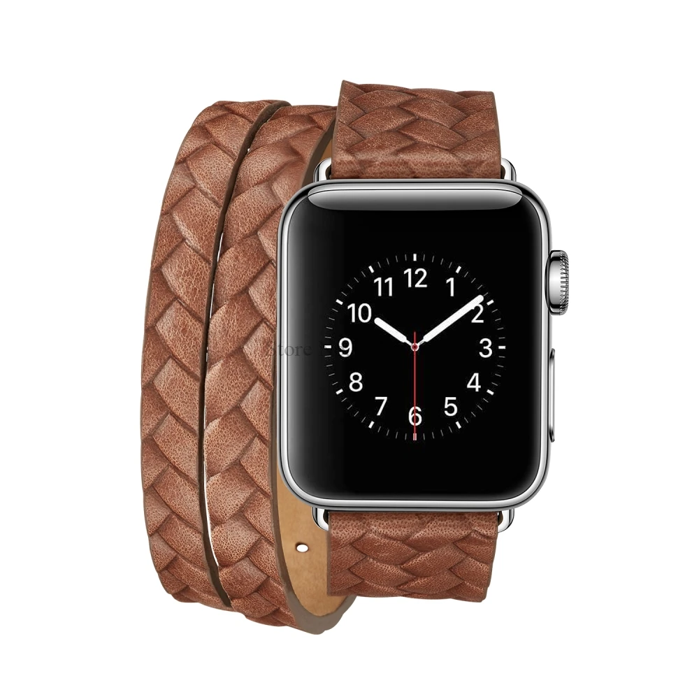 Кожаный ремешок с двойной пряжкой для часов Apple Watch 38 мм 42 мм, ремешок для часов, браслет серии 3 2 1 38 42 мм