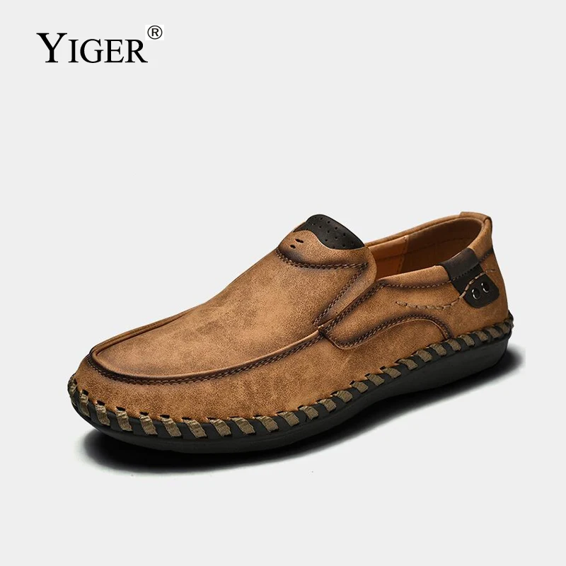 YIGER/Новые мужские лоферы водонепроницаемые мокасины повседневная обувь Мужская