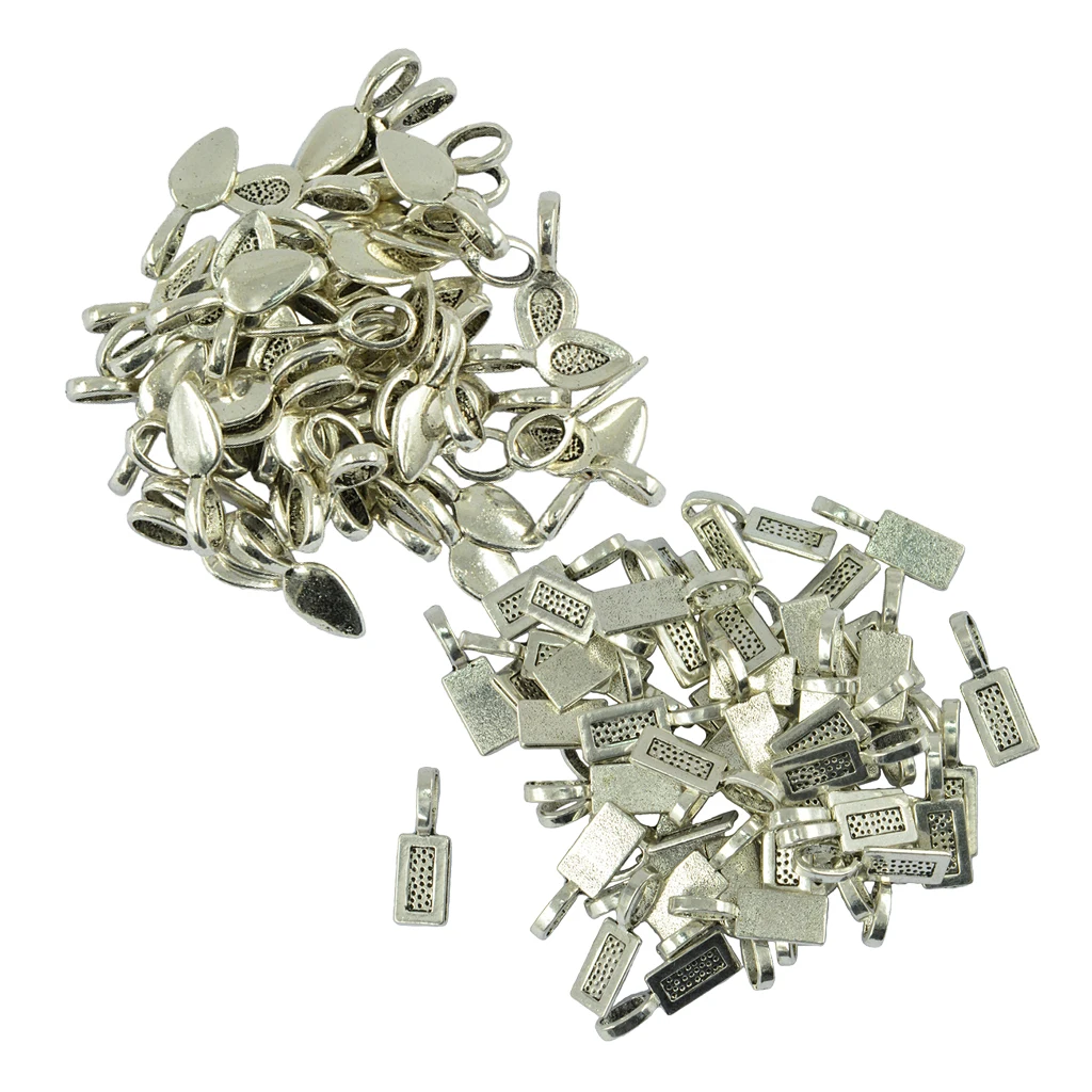 150Pcs Alloy Glue-on Flat Pad Bails Pendant Cabochon Jewellery Making Craft | Украшения и аксессуары