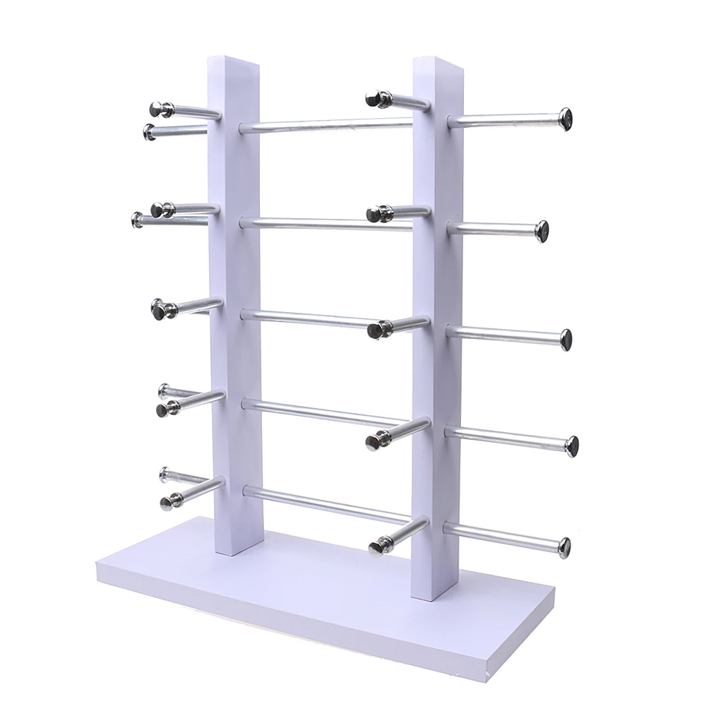 5-Layer Sunglasses Eyeglasses Display Wooden Frame Rack Stand Holder Organizer Earing Jewelry Packaging -White | Украшения и