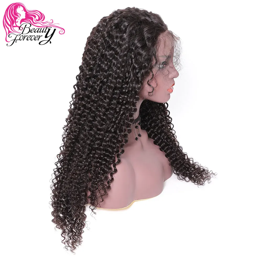 BeautyForever малазийские кудрявые полные парики шнурка 100% Remy человеческих волос 14 24