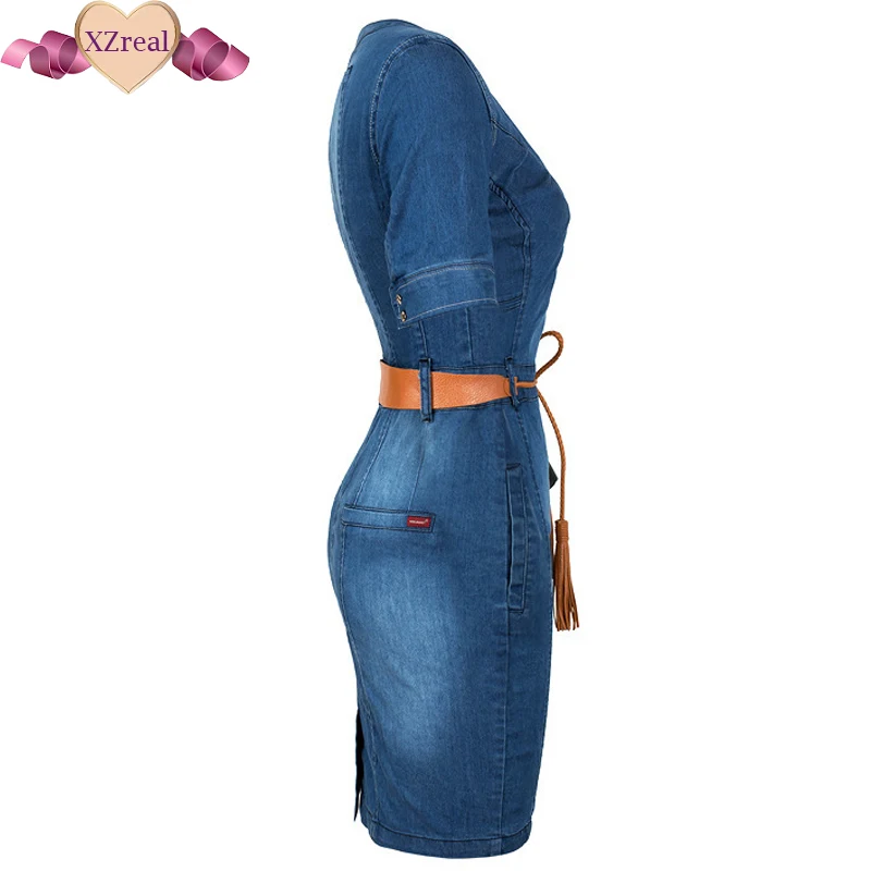 Джинсовый сарафан Джинсы для женщин джинсовое платье Костюмы Для синий Оболочка