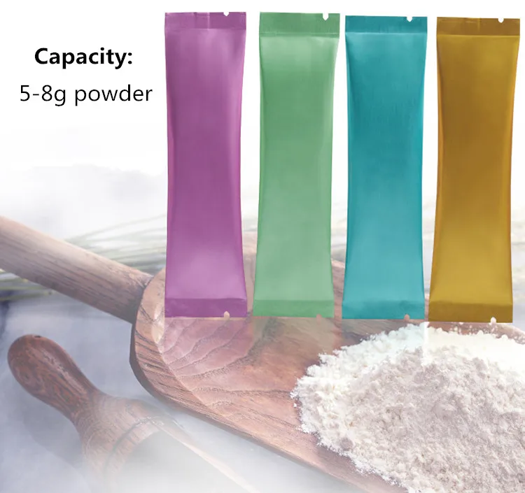 

500pcs 30x120mm Small Color Aluminum Foil Open Top Bag Coffee Fruit Powder Trial Packaging Bag Heat Sealing Bags