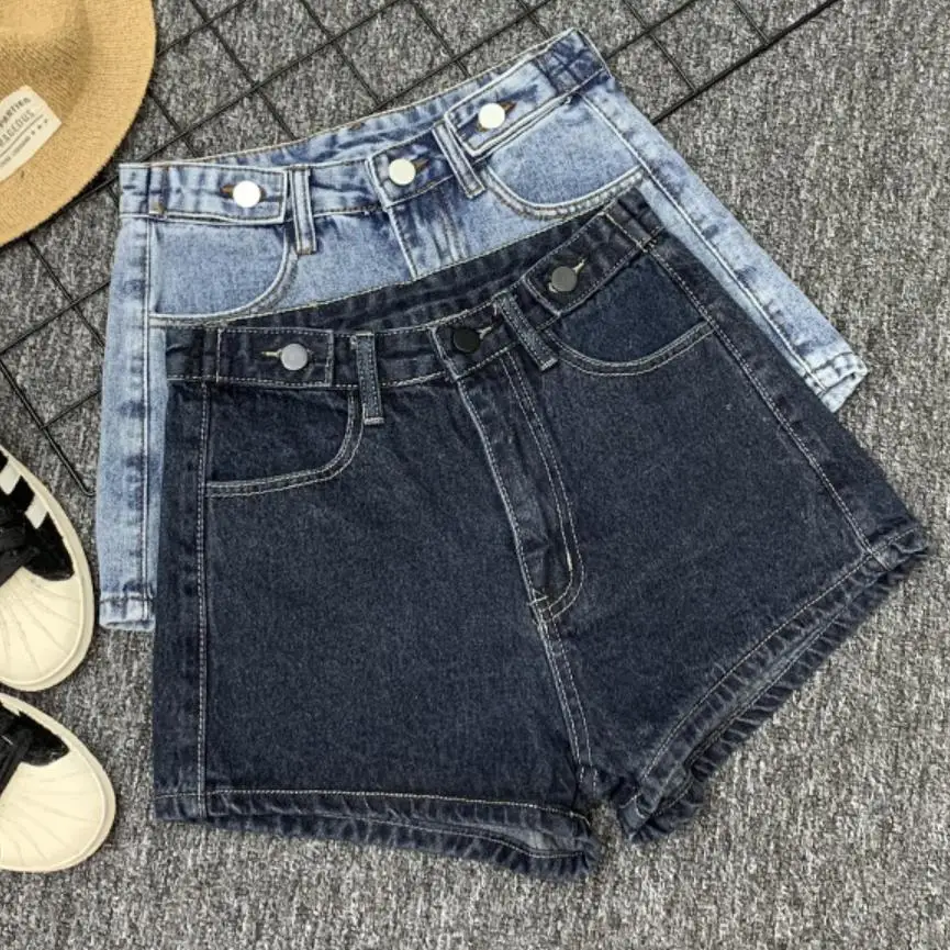 Denim shorts women summer fashion high waist loose wid leg jeans | Женская одежда