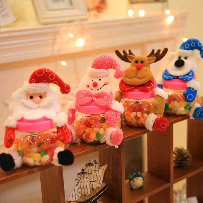 Рождественский Санта Клаус креативные пластиковые конфеты детские подарки