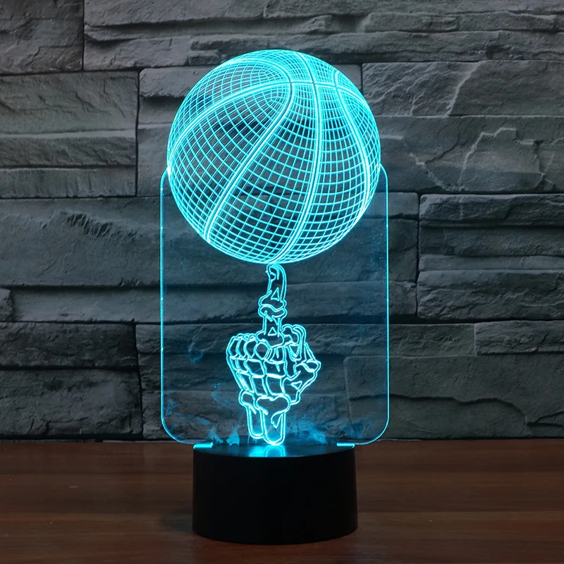 3d Настольная лампа с сенсорным выключателем и дистанционным управлением 7 цветов