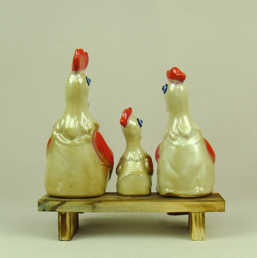 Милая фарфоровая курица фигурки семьи деревенская керамика животные миниатюры