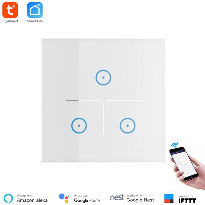 EU 3 gang Domotica wi-fi настенный выключатель Smart Life App пульт дистанционного управления стандарт ес тип 86 работа с Alexa Echo и Google Home мини умный дом - Комплект: EU 3 gang
