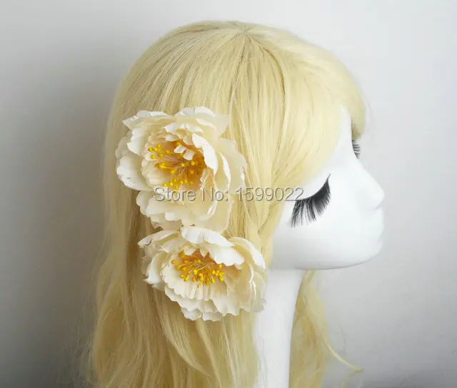 10 шт./лот аксессуары и клипсы для волос с искусственным цветком коралловый