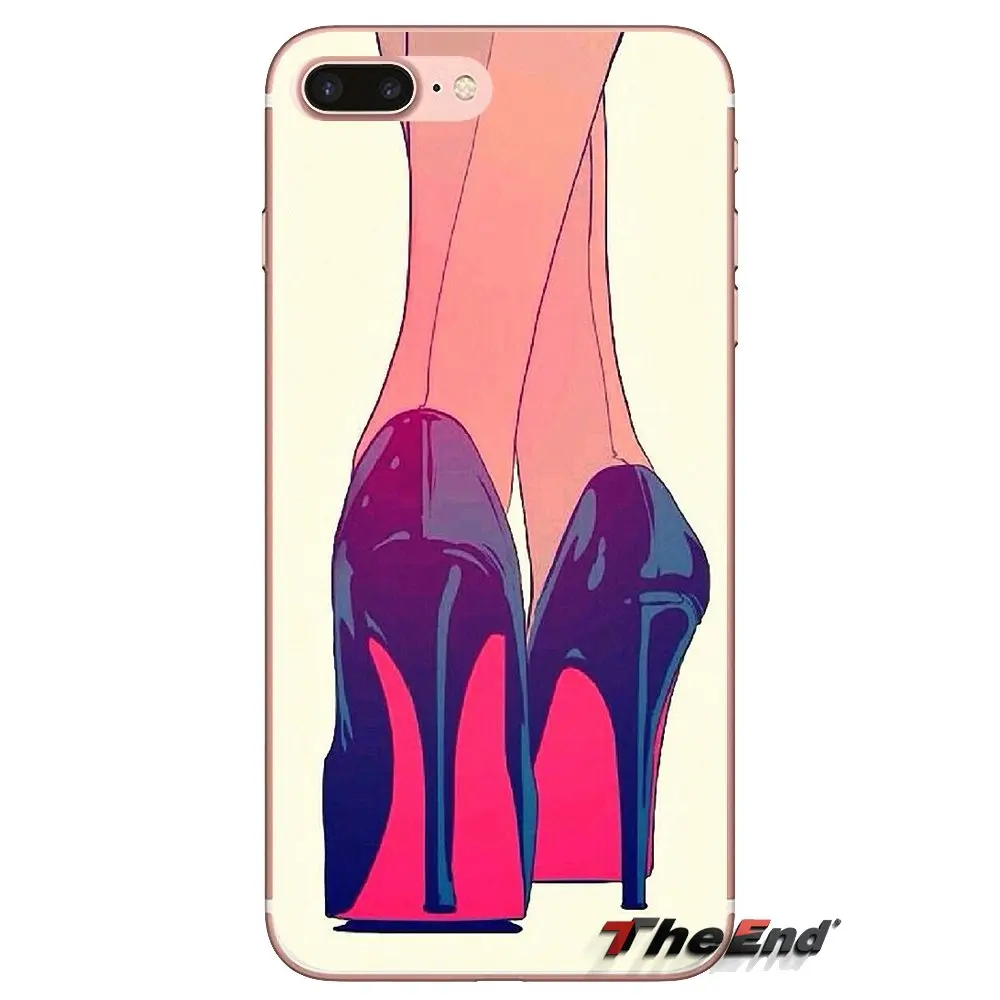 Red Sexy high heel Collage art Print TPU Transparent Bag Case For Huawei Mate Honor 4C 5C 5X 6X 7 7A 7C 8 9 10 8C 8X 20 Lite Pro |
