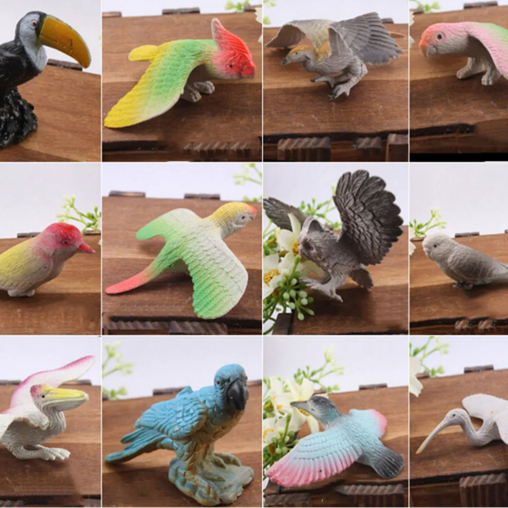 12 шт. детские пластиковые фигурки в виде птиц|gifts for kids|plastic birdkids gifts |