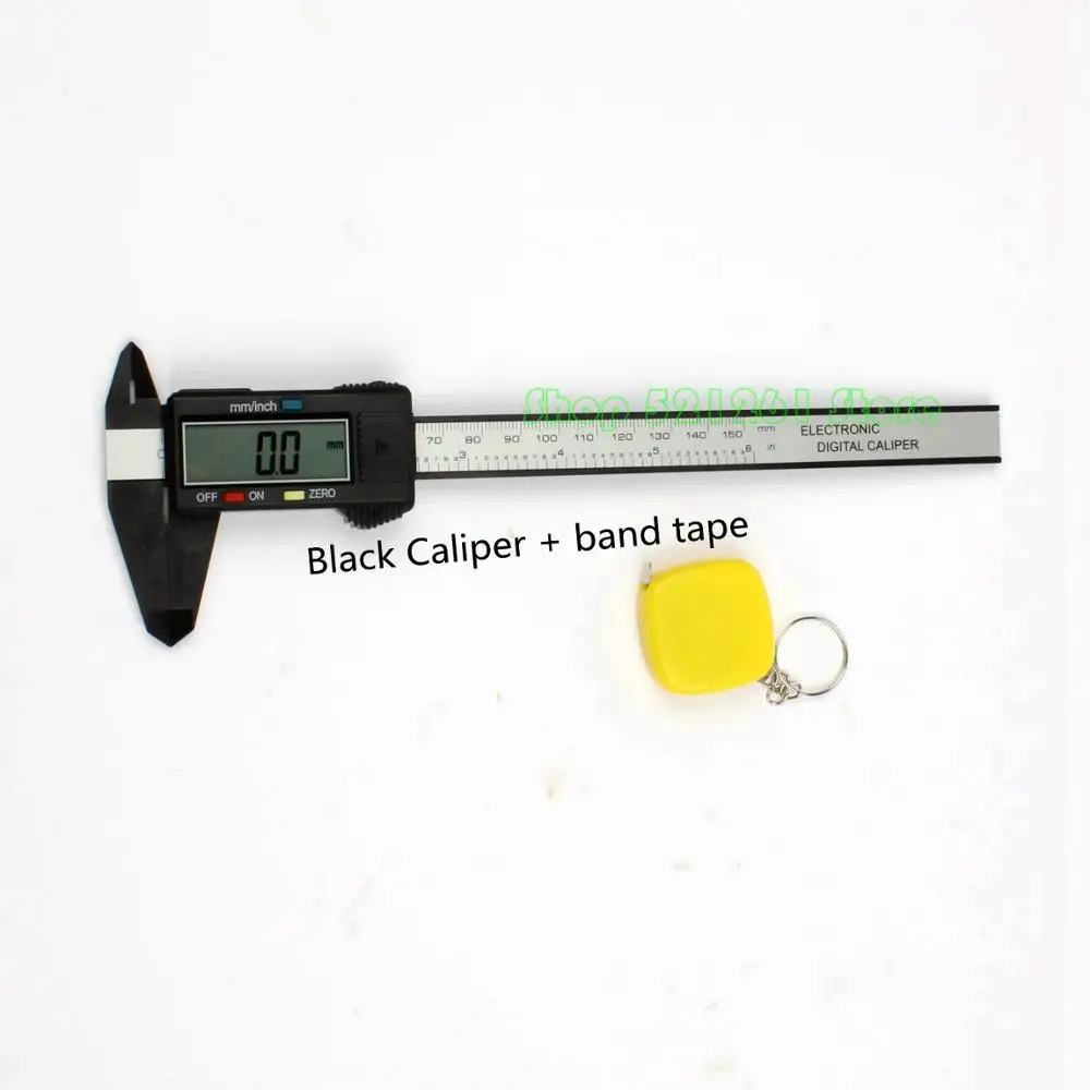 B Caliper band tape 150 мм 6 дюймов ЖК-дисплей цифровых электронных углеродного волокна штангенциркуль, микрометр, измерительный инструмент 1m Рулетка - Цвет: B Caliper band tape