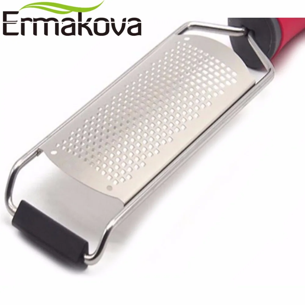 Терка для сыра ERMAKOVA из нержавеющей стали для цитрусовых, лимонов, зестера, имбиря, картофеля, чеснока, терка для шоколада с пластиковой крышкой