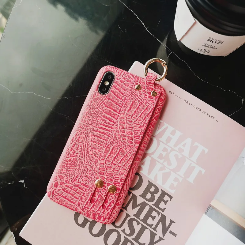 With Wrist chain Cases For iPhone XS MAX XR 6 6s 7 8 Plus X Case Cover Soft PU Leather Phone Protector Funda Coque Fundas |