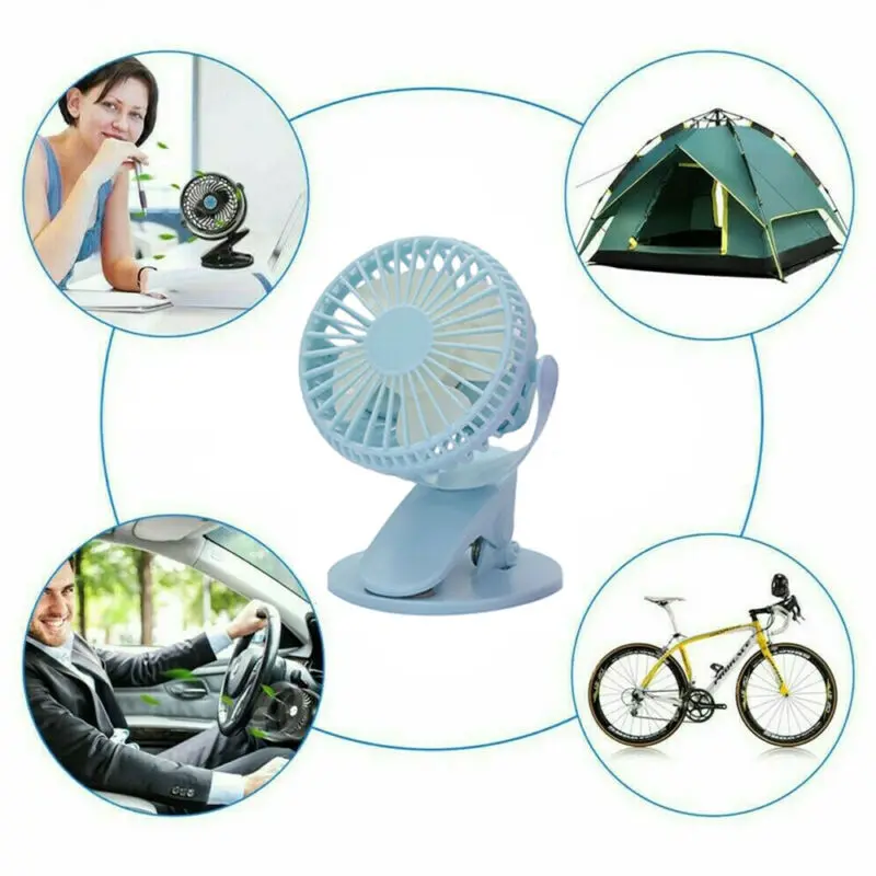 Новый USB вентилятор стол вращение на 360 градусов Регулируемый перезаряжаемый 3
