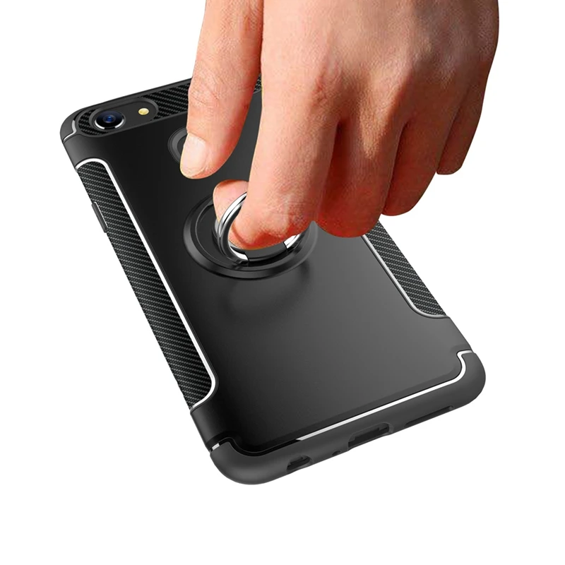 Reaoom Luxury Phone Case for OPPO A79 Coque Vintage Soft Hard with Ring Business Full Back Cover Capa Funda |