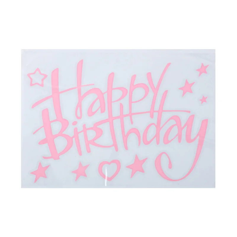 pink birthday CEVENT Золото Серебро с днем рождения я люблю вас Пузырьковые наклейки для шариков Декор на свадьбу День рождения Дети Взрослые вечерние украшения - Цвет: pink birthday