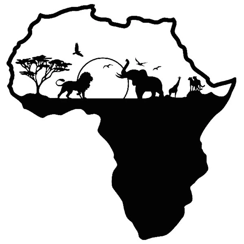 

Africa Animals Map Tree Sticker Decal Posters Coffee Shop Vinyl Wall Car Decals Pegatina Decal Decor Mural Map Sticker