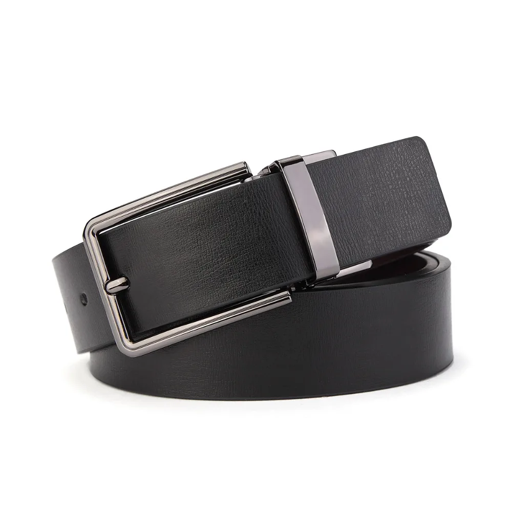 Paraweyse Мужская Reversible Dress Belt поворачивается покрытием пряжки зерна кожа Ремни для