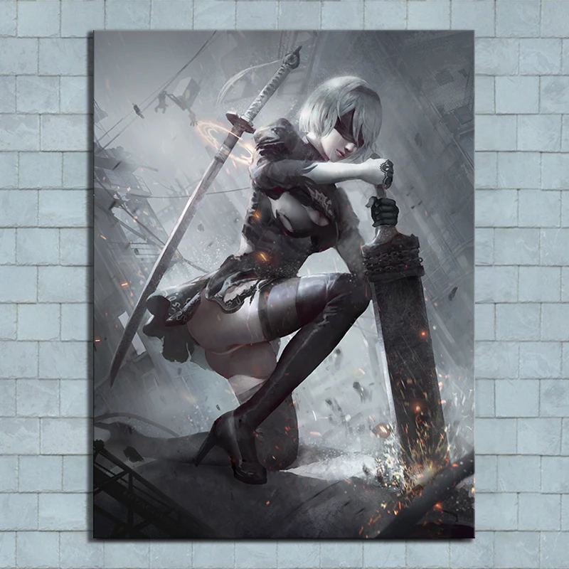 Настенная картина NieR:Automata 2B Game рисунок на холсте для гостиной домашний декор HD