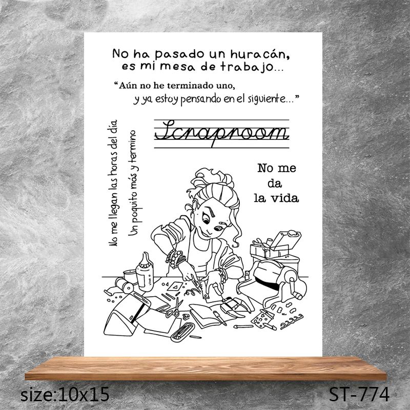 

ZhuoAng Hardworking girl Transparent Seals for DIY scrapbooking photo album Clear Stamps