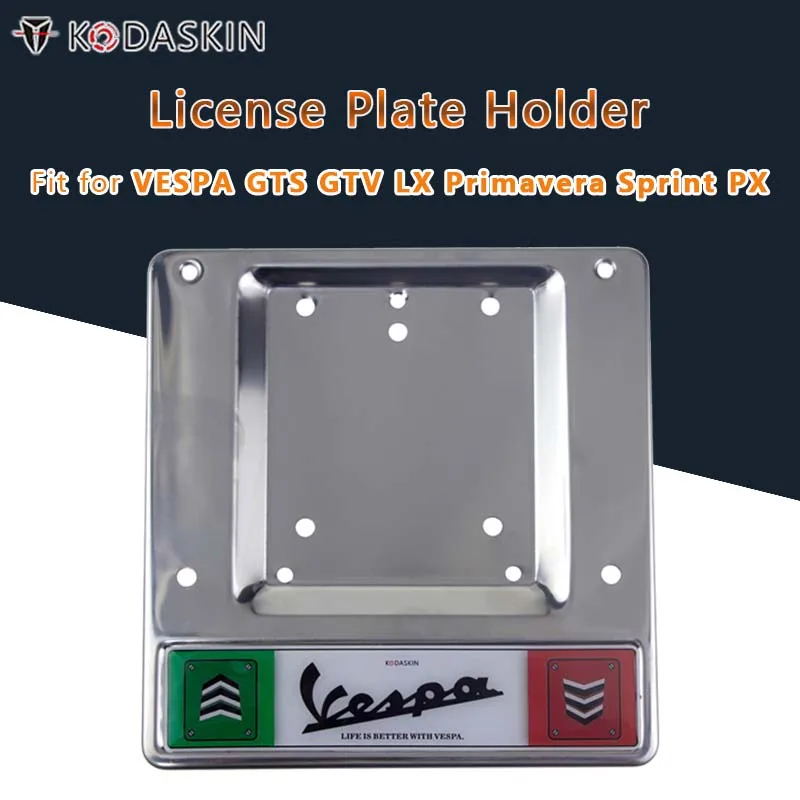 gts300 HPE Motorcycle License Plate Holder Frame for Vespa GTS GTV LX Primavera Sprint PX gts300