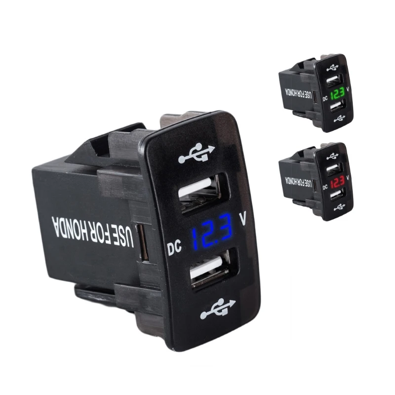 DC 12V 24V двойной USB Автомобильное зарядное устройство гнездо цифровой светодиодный
