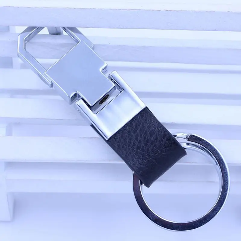 Новинка черный брелок SEKINEW из нержавеющей стали с двумя петлями кожаный ремешок
