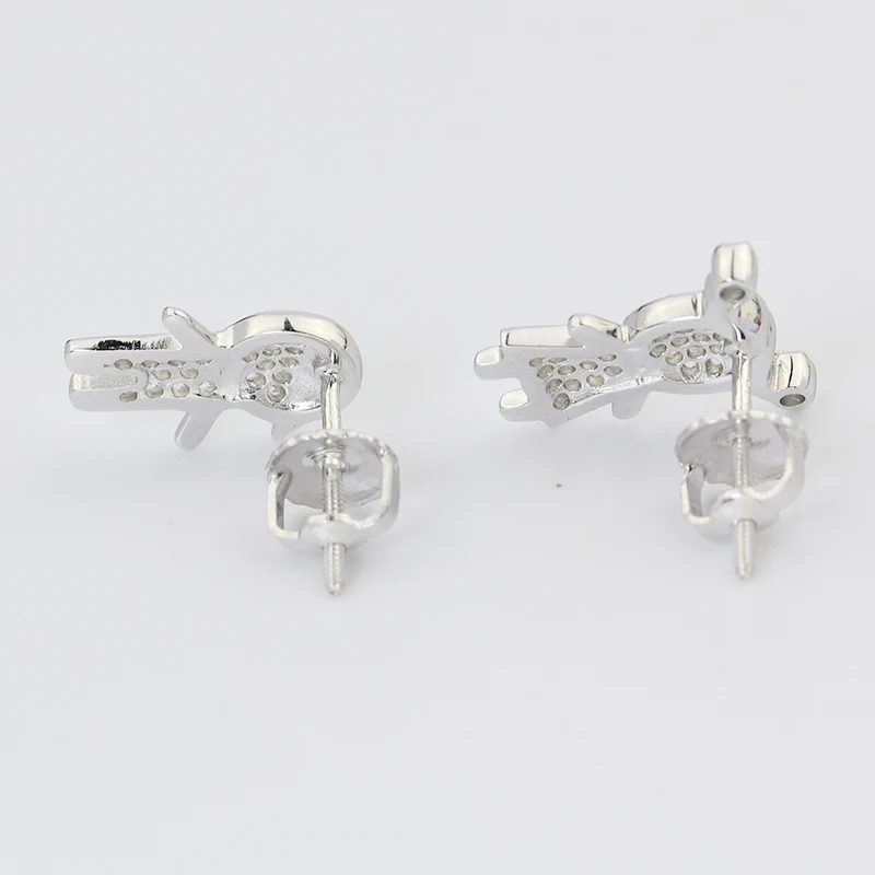 Лидер продаж в Бразилии персонализированные серьги-гвоздики из серебра 925 пробы