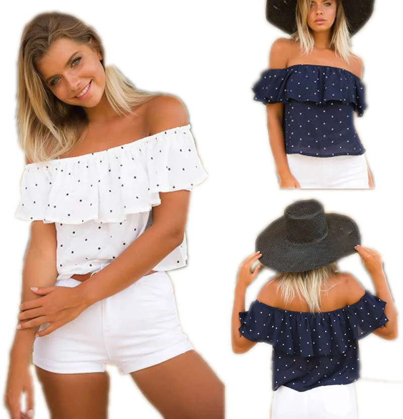 Модные женские летние свободные топы сексуальные с открытыми плечами большие