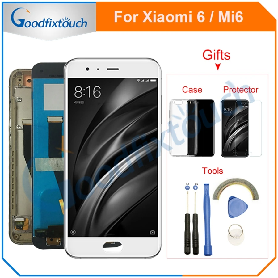 Сенсорный ЖК-экран с дигитайзером и рамкой для Xiaomi Mi 6 сменный ЖК-дисплей