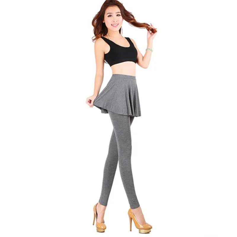 Женские повседневные леггинсы YGYEEG с высокой талией юбка брюками однотонные