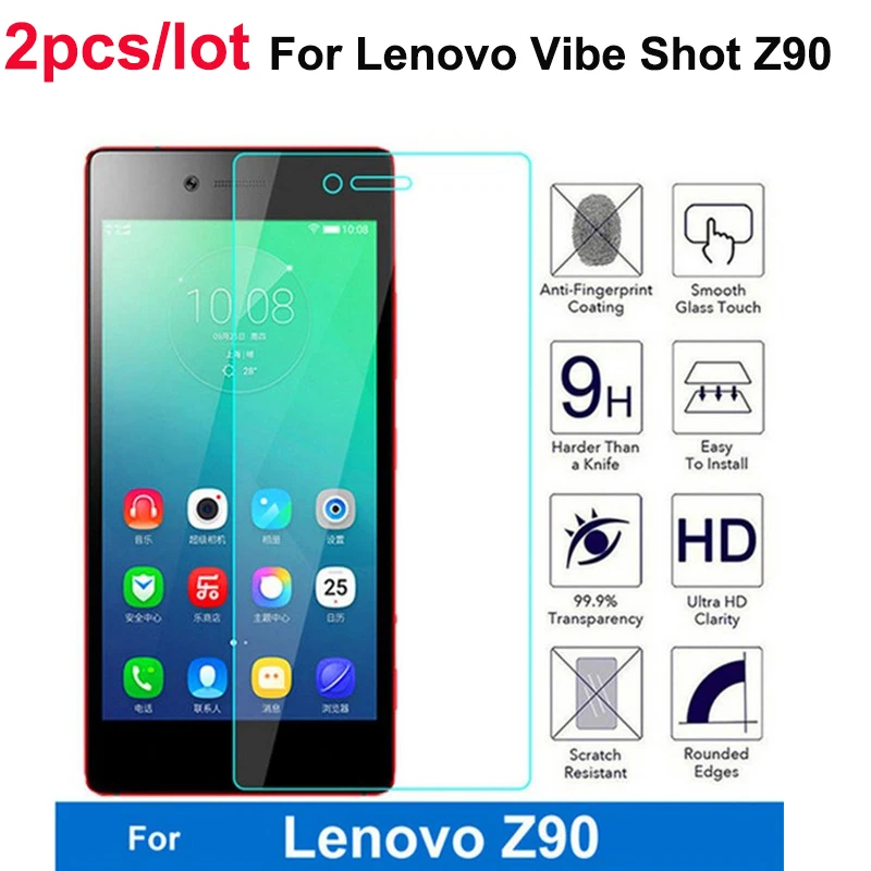 2 шт. Стекло на lenovo Z90a40 закаленное для Vibe Shot Z90 Z90-7 Экран Защитная пленка | Мобильные