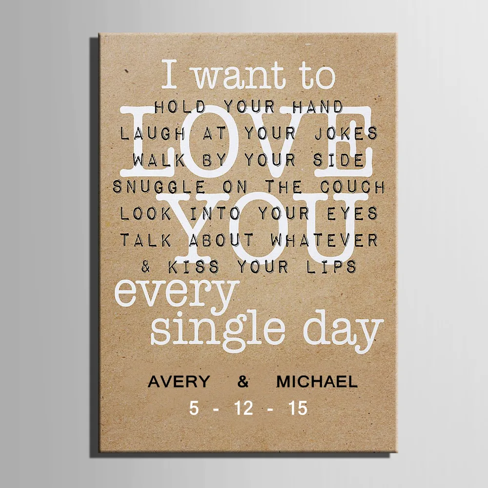 Подарок для свадебной вечеринки холст доска подписи живопись-я хочу любить вас