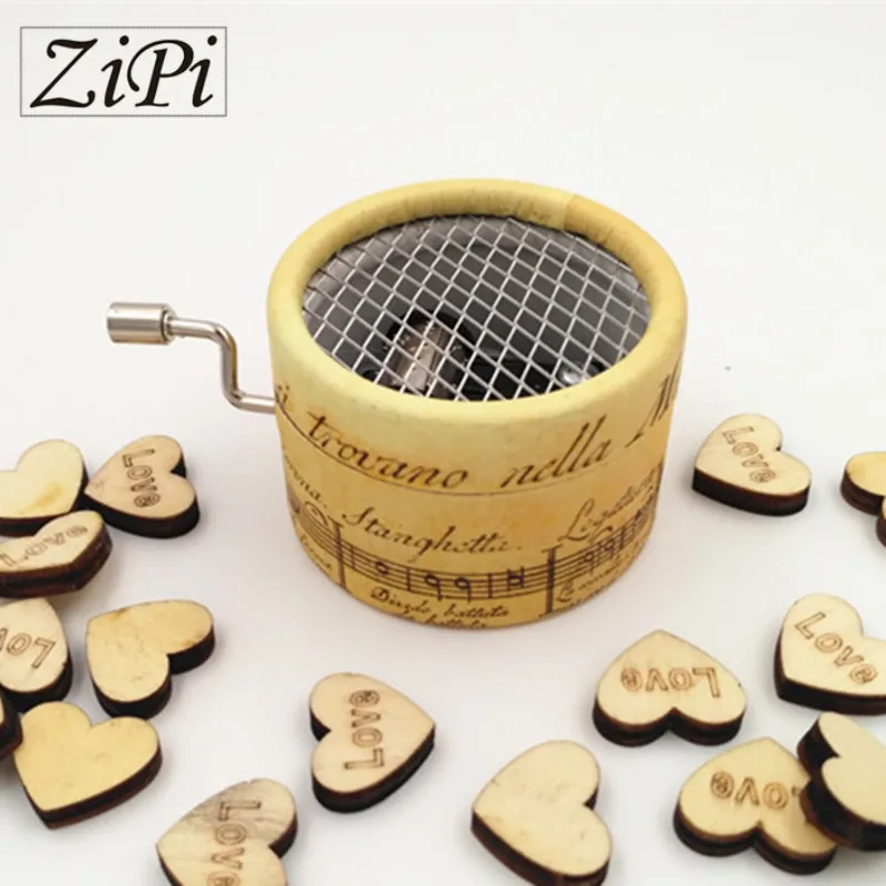 Zipi музыкальная шкатулка бумаги круглая рукоятка 18 мелодий DIY романтическая