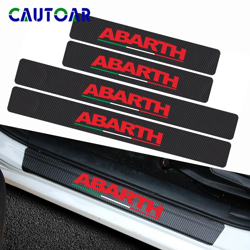4 шт. автомобильный Стайлинг ABARTH эмблема порог автомобиля защитная пленка из