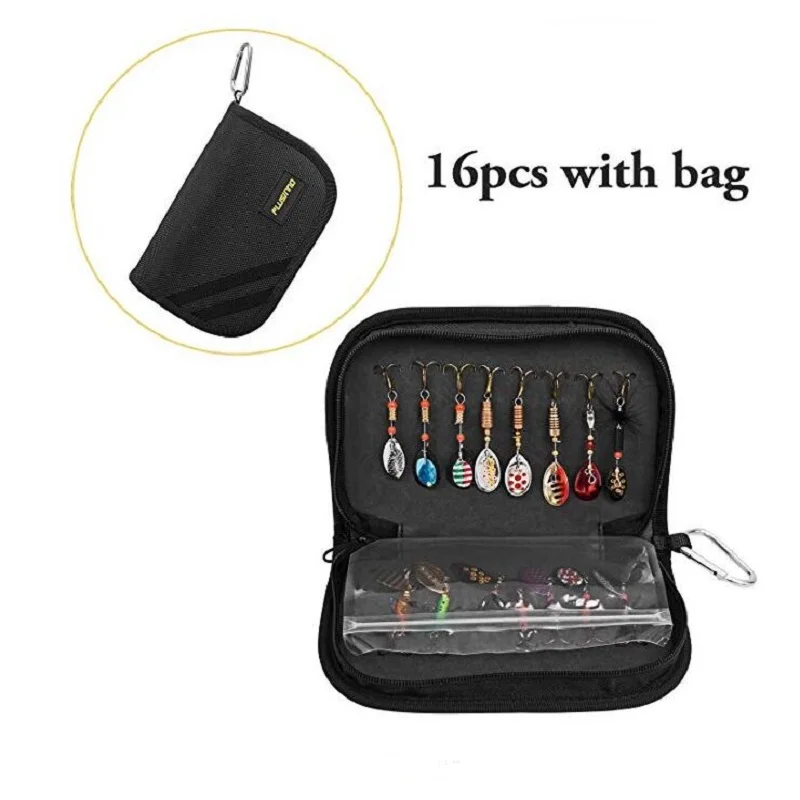 Рыболовная приманка для бас-16 шт блесна с Сумка переноски баса форель приманки