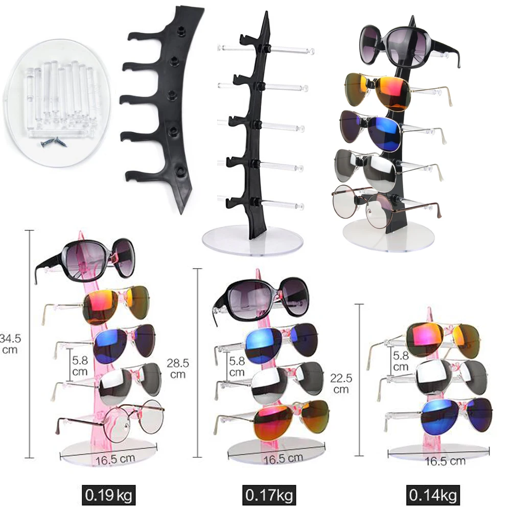 

Multi Colors Acrylic 5 Pairs/4Pairs/3Pairs Sunglasses Glasses Show Rack Counter Display Stand Holder