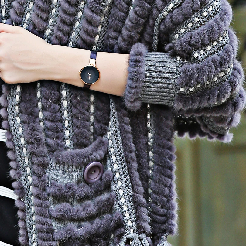 Женский кашемировый шарф из натурального меха норки Длинные теплые накидки