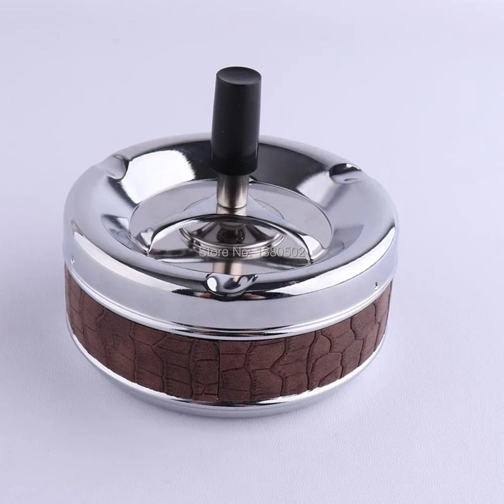 Stainles steel unique design pressing smokeless cigarette ashtray with lids cenicero | Дом и сад