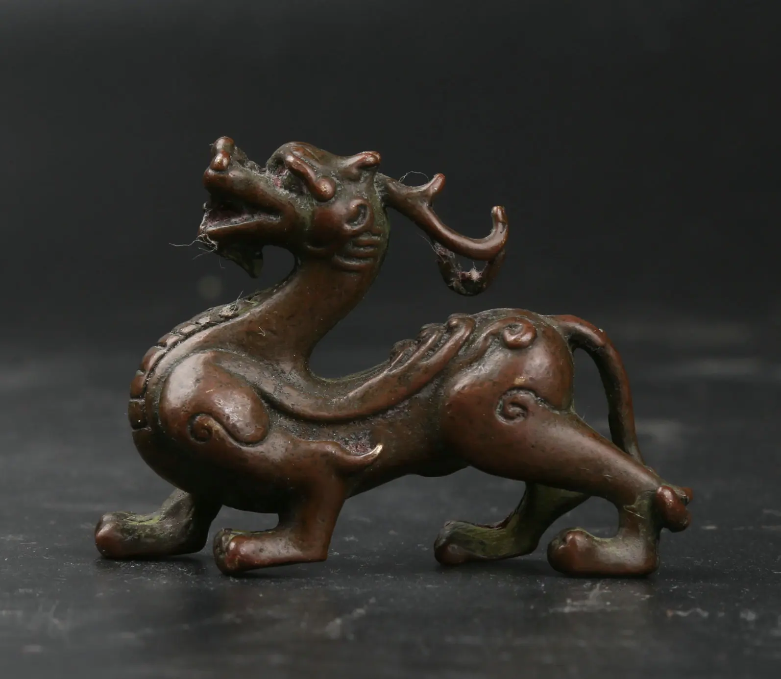 52 мм/2 1 &quotсобирать антикварные редкие китайские фэншуйская бронза Kylin Чи lin Qilin Pixiu